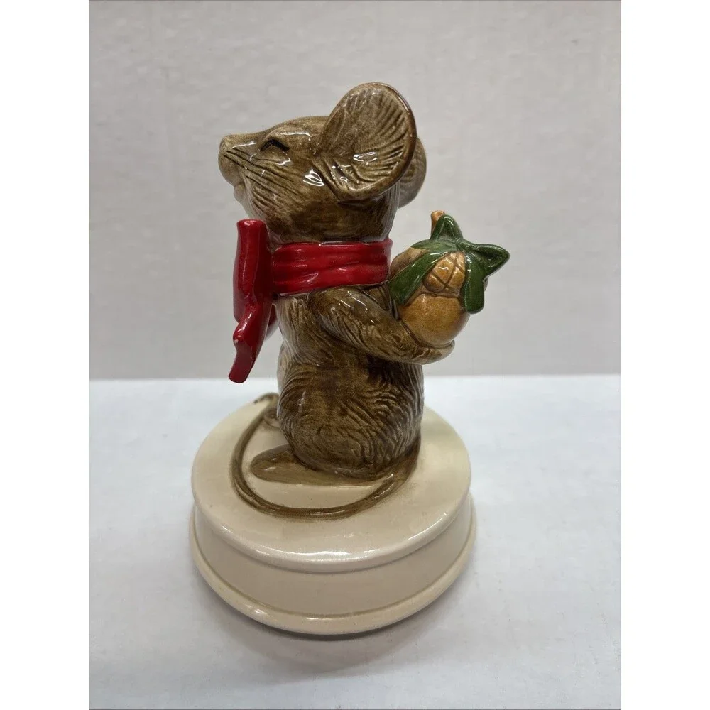 Vintage Otagiri Music Box Mouse MAKE SOMEONE HAPPY Gibson Greetings Foil Sticker